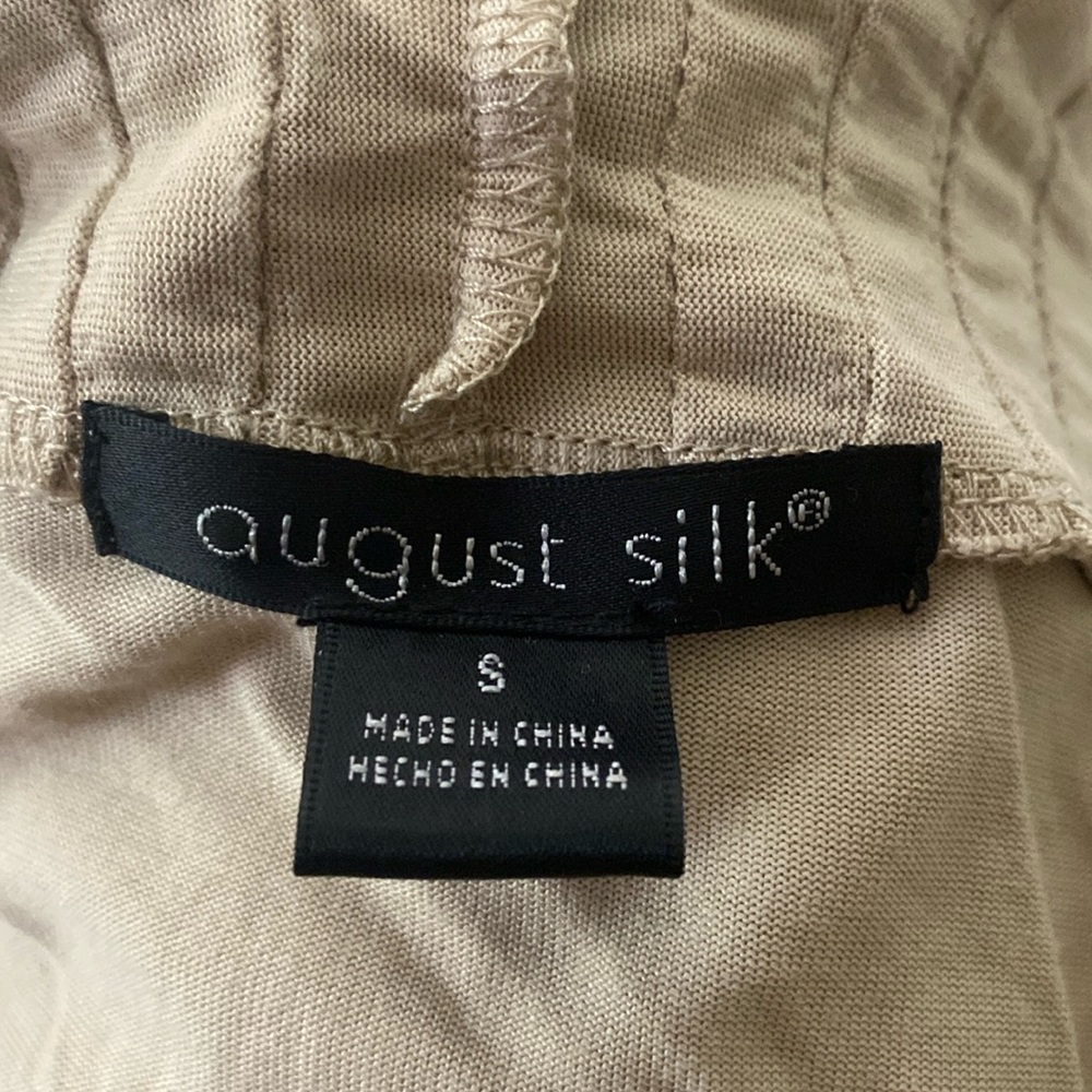 August Silk Ruffle Detail Cardigan Tan S - Picture 6 of 7